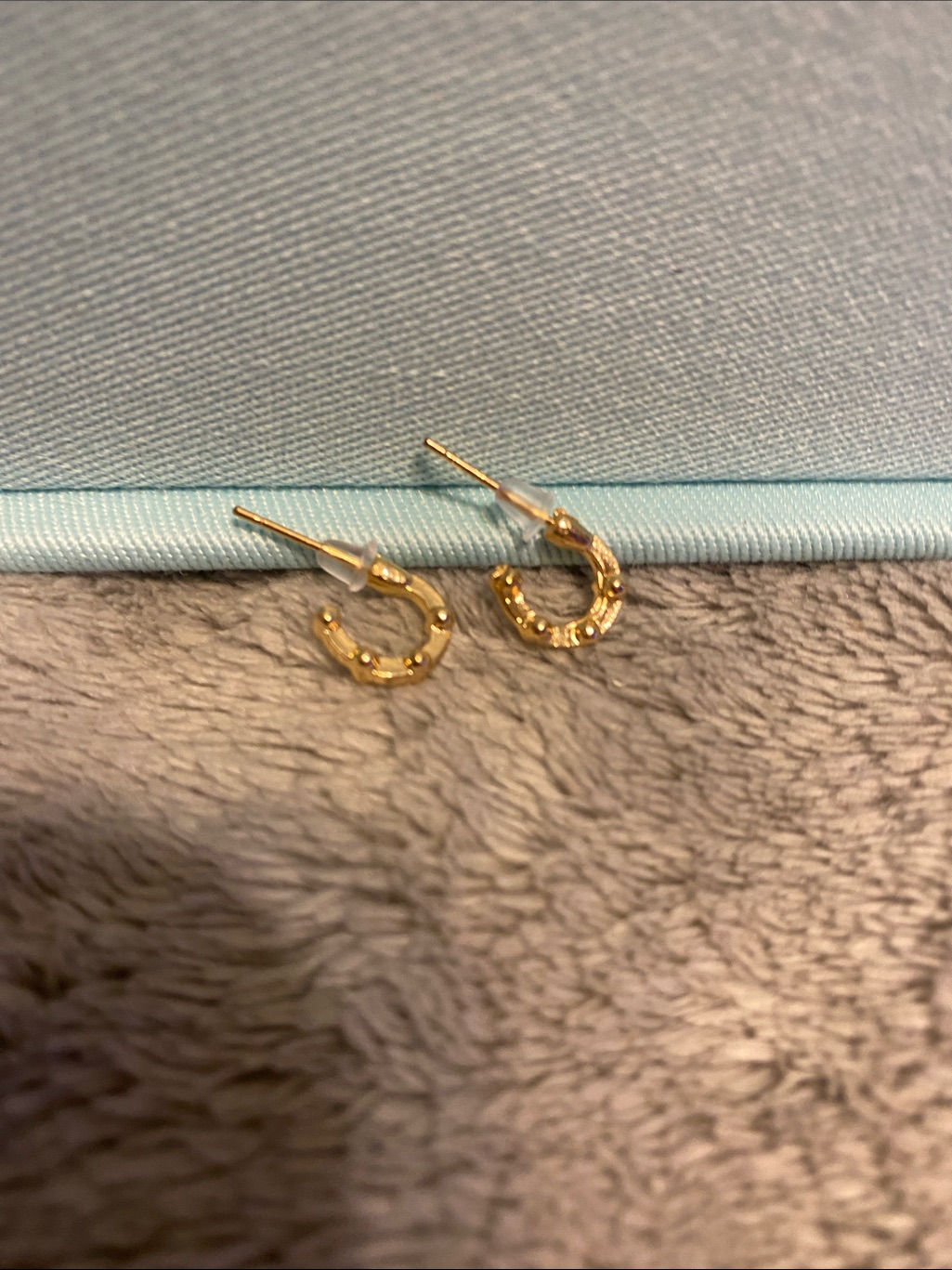 Fashion Jewelry Gold Textured Mini Hoop Earrings